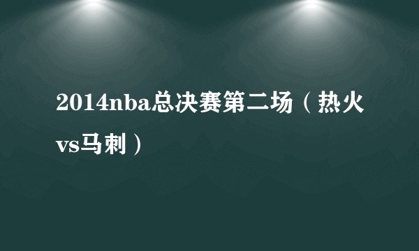 2014nba总决赛第二场（热火vs马刺）
