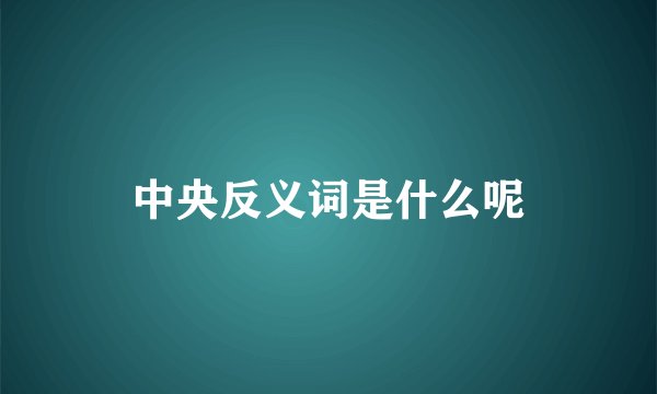 中央反义词是什么呢