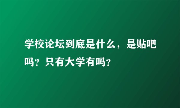 学校论坛到底是什么，是贴吧吗？只有大学有吗？