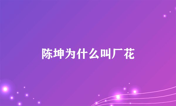 陈坤为什么叫厂花