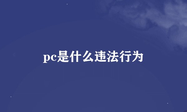 pc是什么违法行为