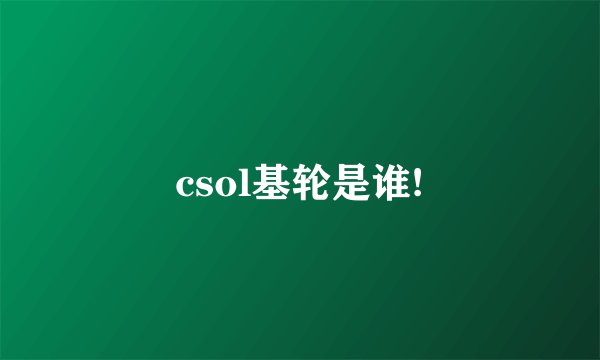 csol基轮是谁!