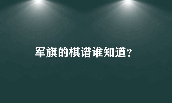 军旗的棋谱谁知道？