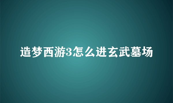 造梦西游3怎么进玄武墓场