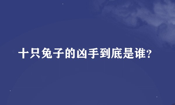 十只兔子的凶手到底是谁？