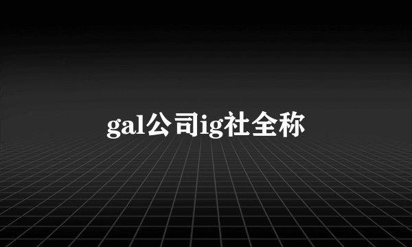 gal公司ig社全称