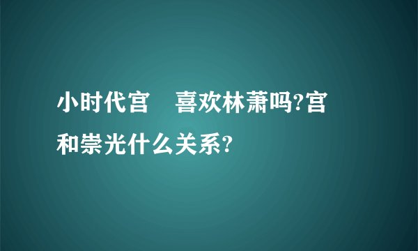 小时代宫洺喜欢林萧吗?宫洺和崇光什么关系?