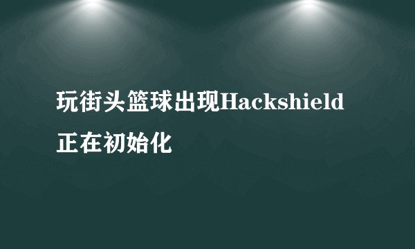 玩街头篮球出现Hackshield正在初始化