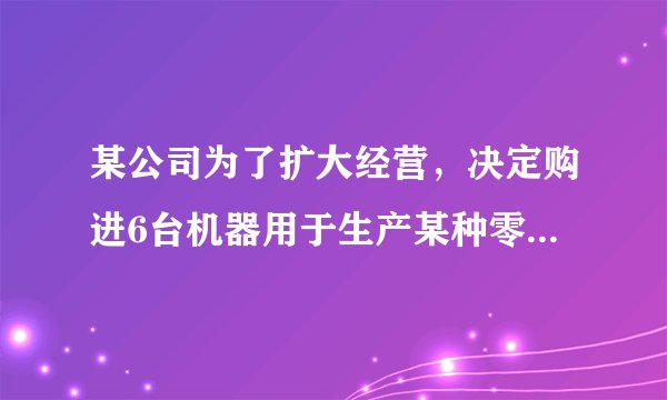 某公司为了扩大经营，决定购进6台机器用于生产某种零件．现有甲、乙两种机器供选择，其中每种机器的价格