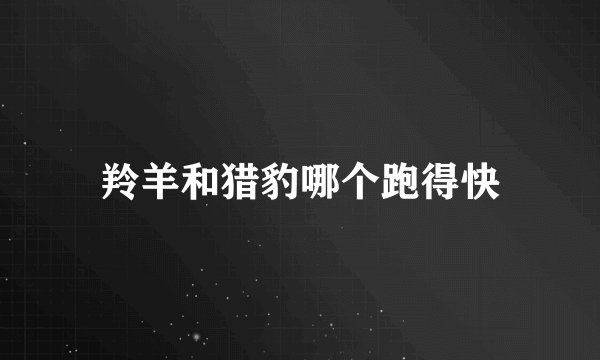 羚羊和猎豹哪个跑得快