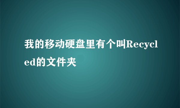 我的移动硬盘里有个叫Recycled的文件夹