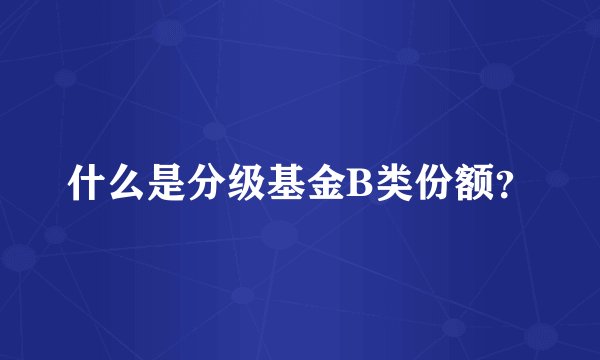 什么是分级基金B类份额？