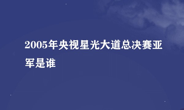 2005年央视星光大道总决赛亚军是谁