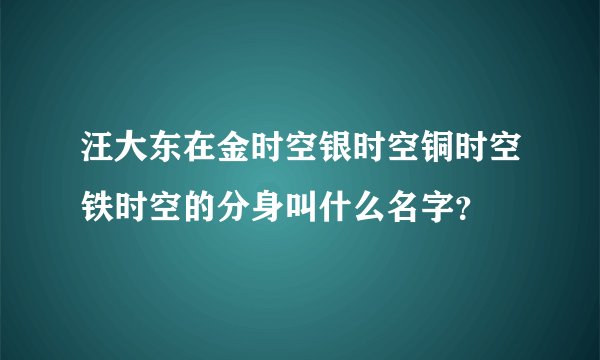 汪大东在金时空银时空铜时空铁时空的分身叫什么名字？