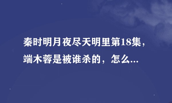 秦时明月夜尽天明里第18集，端木蓉是被谁杀的，怎么白凤也受伤了，而且盖聂还说了一句多谢呢？