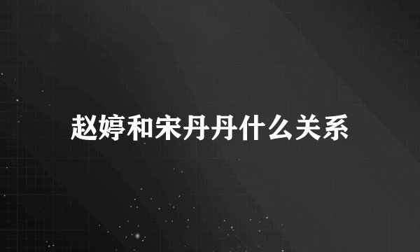 赵婷和宋丹丹什么关系