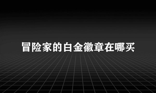 冒险家的白金徽章在哪买
