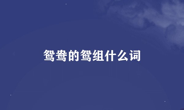 鸳鸯的鸳组什么词