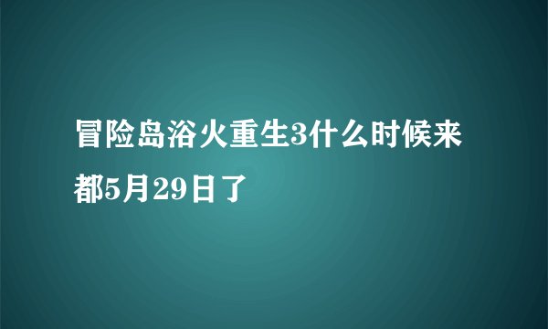 冒险岛浴火重生3什么时候来都5月29日了
