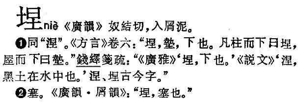 捏，，去掉提手旁念什么字？