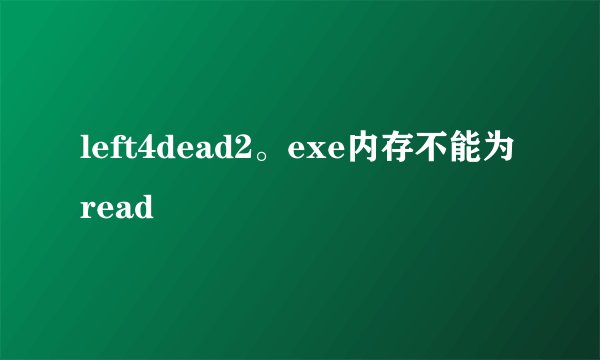 left4dead2。exe内存不能为read