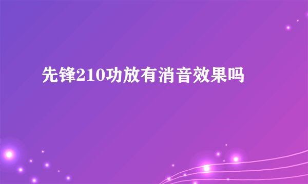 先锋210功放有消音效果吗