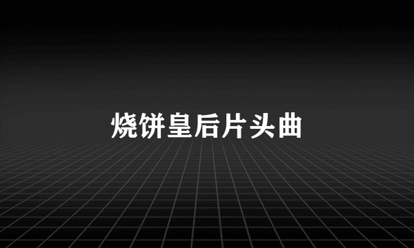 烧饼皇后片头曲