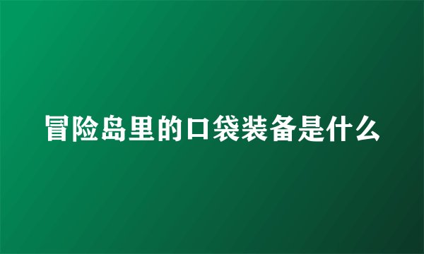 冒险岛里的口袋装备是什么