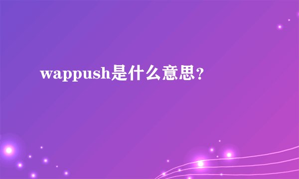 wappush是什么意思?