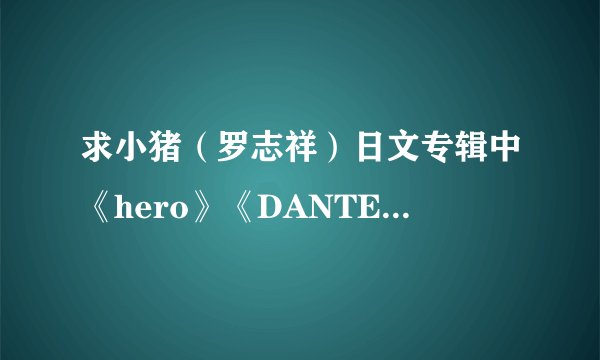 求小猪（罗志祥）日文专辑中《hero》《DANTE》歌词大意