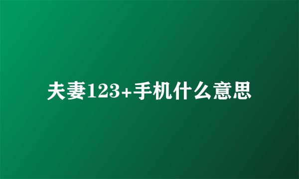 夫妻123+手机什么意思