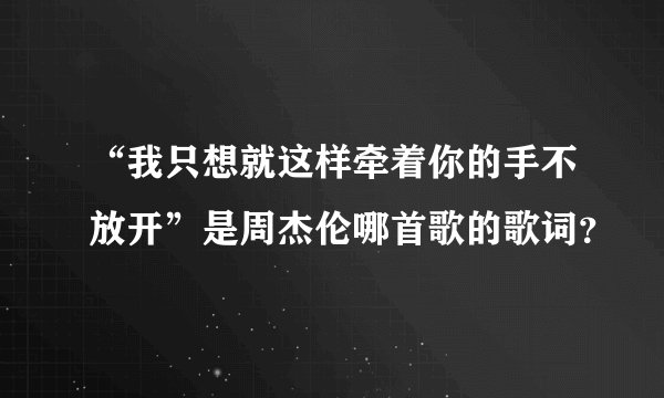 “我只想就这样牵着你的手不放开”是周杰伦哪首歌的歌词？