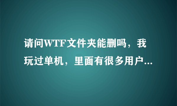 请问WTF文件夹能删吗，我玩过单机，里面有很多用户名，想清干净，能删吗？