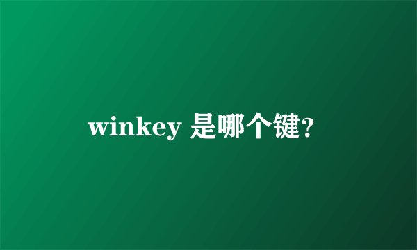 winkey 是哪个键？