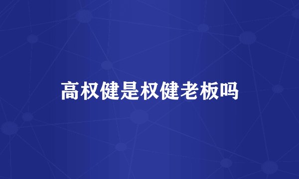 高权健是权健老板吗