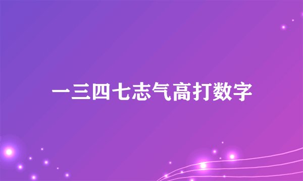 一三四七志气高打数字