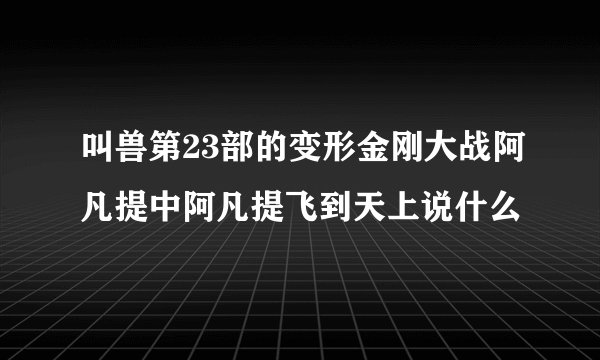 叫兽第23部的变形金刚大战阿凡提中阿凡提飞到天上说什么