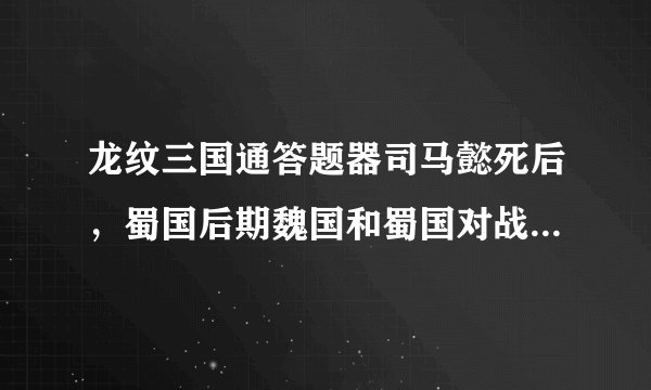 龙纹三国通答题器司马懿死后，蜀国后期魏国和蜀国对战主要是谁于谁的比拼