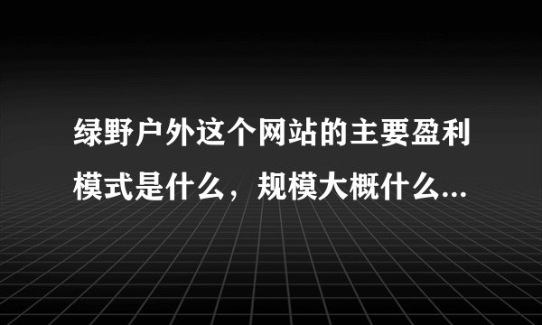 绿野户外这个网站的主要盈利模式是什么，规模大概什么量级呢？看到他们的业务很多，票务、保险等等。