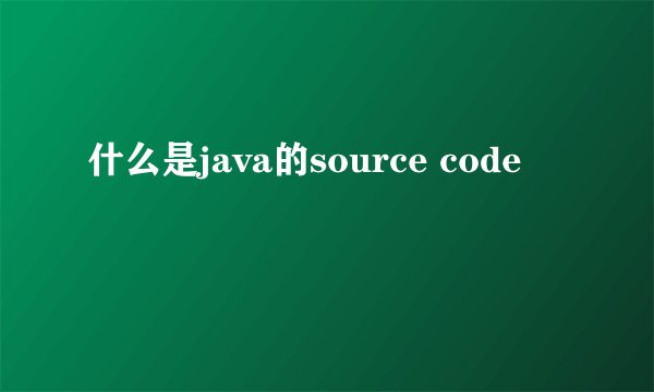什么是java的source code