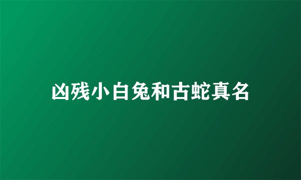 凶残小白兔和古蛇真名