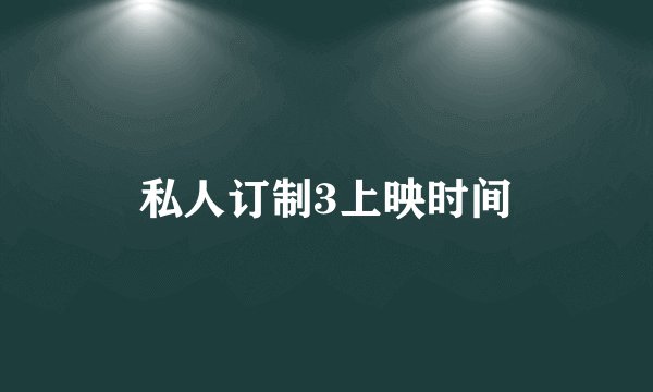 私人订制3上映时间