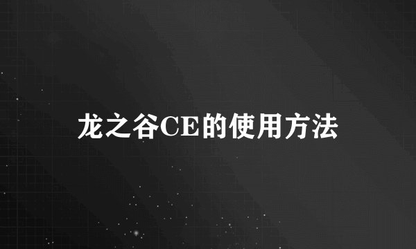 龙之谷CE的使用方法