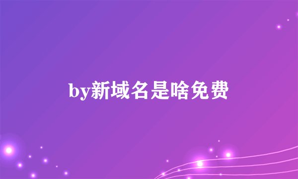 by新域名是啥免费