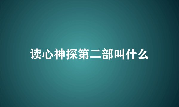 读心神探第二部叫什么