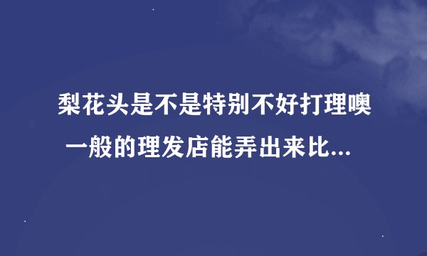 梨花头是不是特别不好打理噢 一般的理发店能弄出来比较好的效果吗