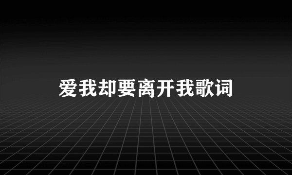 爱我却要离开我歌词