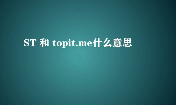 ST 和 topit.me什么意思