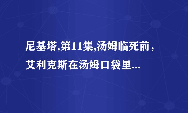 尼基塔,第11集,汤姆临死前，艾利克斯在汤姆口袋里放了什么东西？