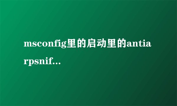 msconfig里的启动里的antiarpsniffer这个选项是干什么的?
